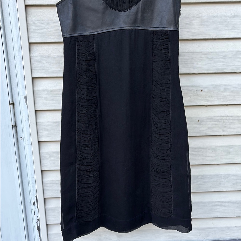 ARAYAL France Ladies black silk leather dress-6-GORGEOUS!WEDDING-ARRY - Picture 3 of 10